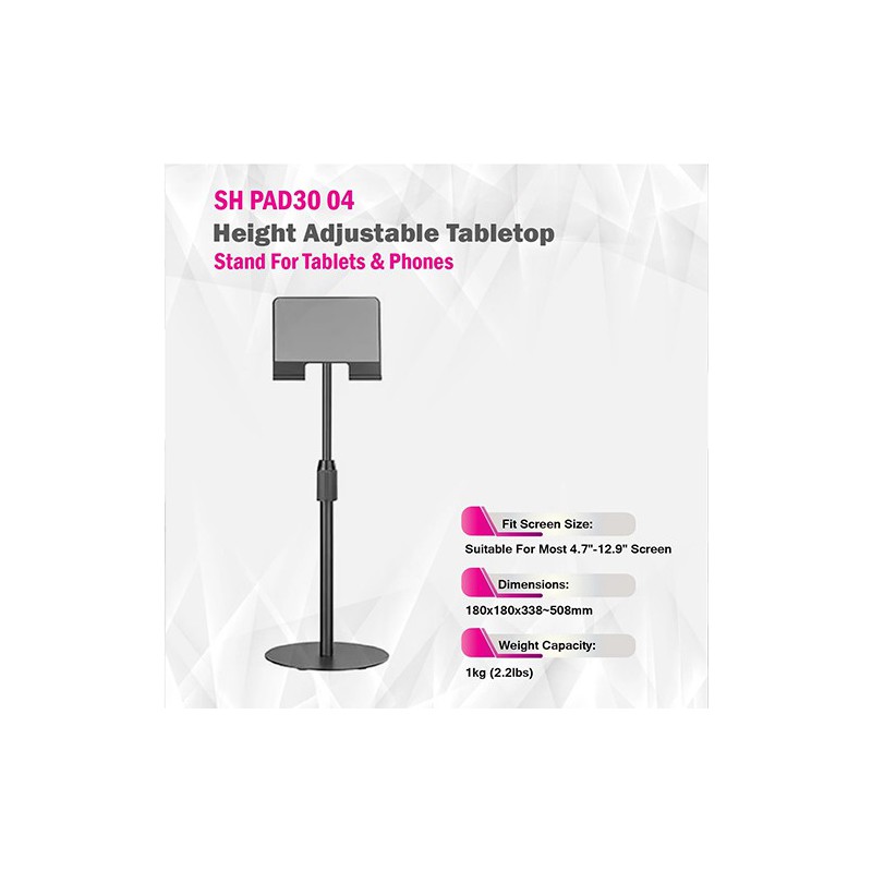 Skill Tech SH PAD30 04 Height Adjustable Tabletop For Tablet Stand & Phones