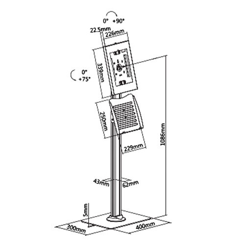 Skill Tech SH PAD 04 Anti-Theft Kiosk Tablet Stand