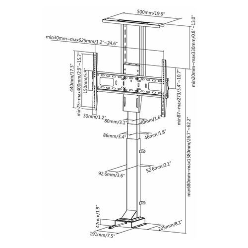 Skill Tech SH 46ML Motorized Lift Tv Stand