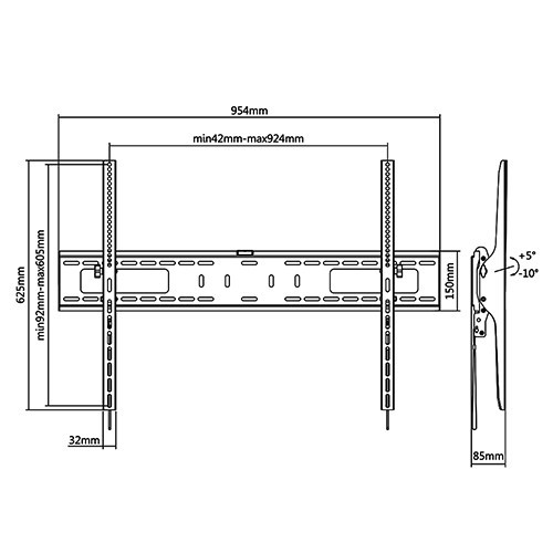 Skill Tech SH 96T Heavy-Duty Tilting TV Wall Mount