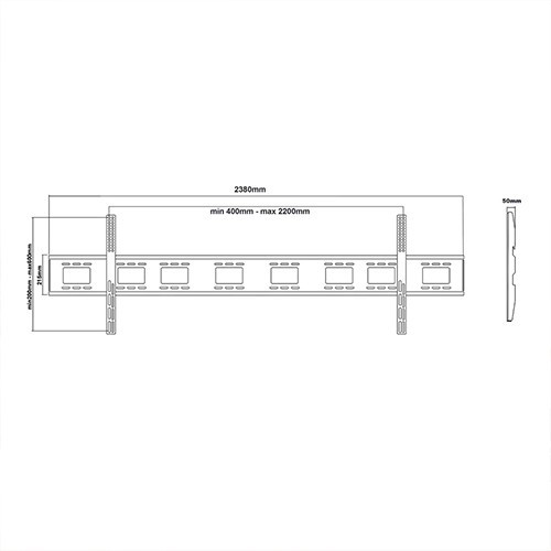 Skill Tech SH 2200F XX-Large Heavy Duty Fixed Tv Wall Mount