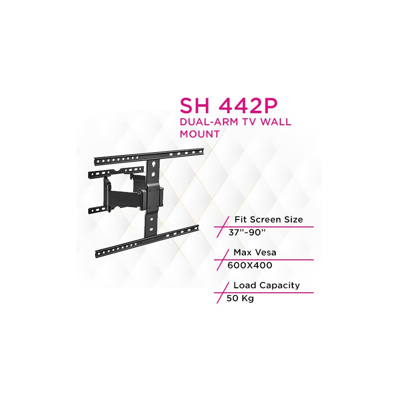 حامل التلفزيون الحائطي Skill Tech SH 442P فائق النحافة منخفض الارتفاع على الحائط