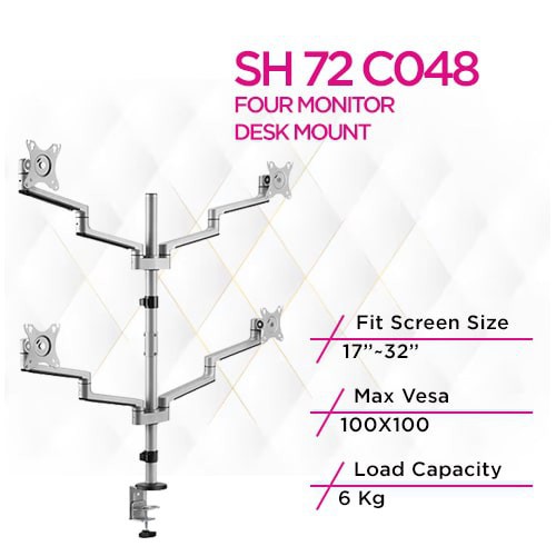 Skill Tech SH SH 72 C048 Premium Aluminium Articulating Monitor Mount