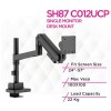 Skill Tech SH87 C012UCP Titan Heavy-Duty Pole-Mounted Gas Spring Monitor Arm With USB-A And USB-C Ports