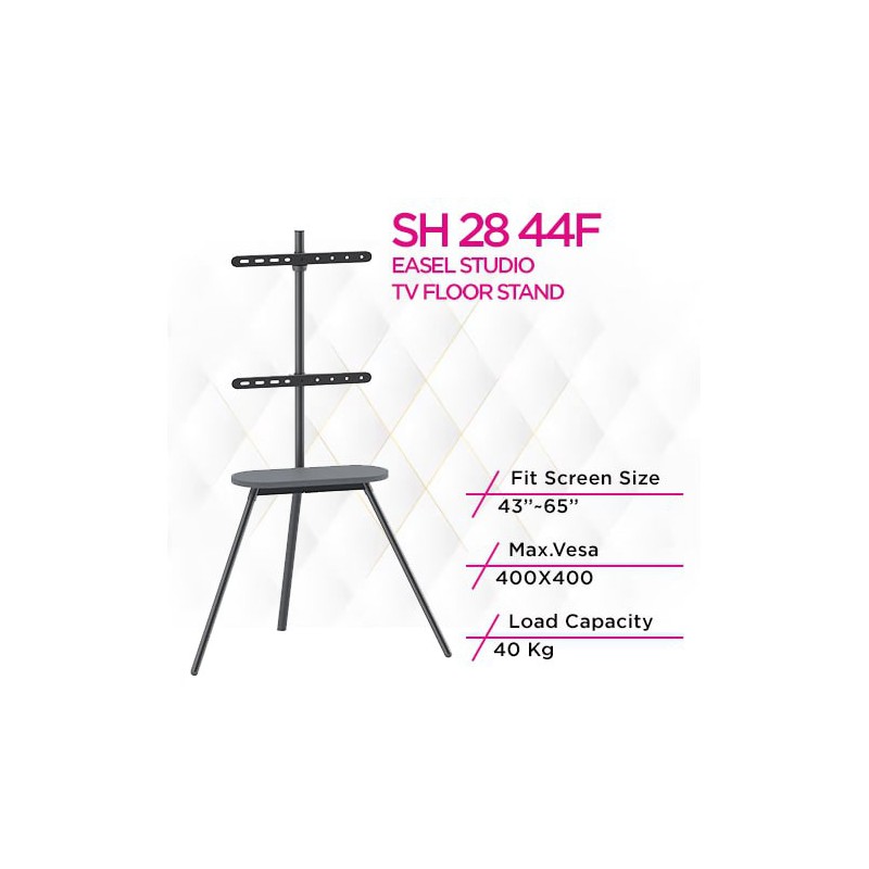 حامل تلفزيون أرضي Skill Tech SH 28 44F مع رف من القماش