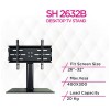 حامل تلفزيون Skill Tech SH 2632B عالمي لسطح الطاولة مع قاعدة زجاجية وتركيب مريح