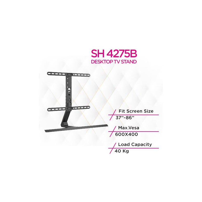 Skill Tech SH 4275B Contemporary Aluminum Pedestal Tabletop Tv Stand , Desktop Mount