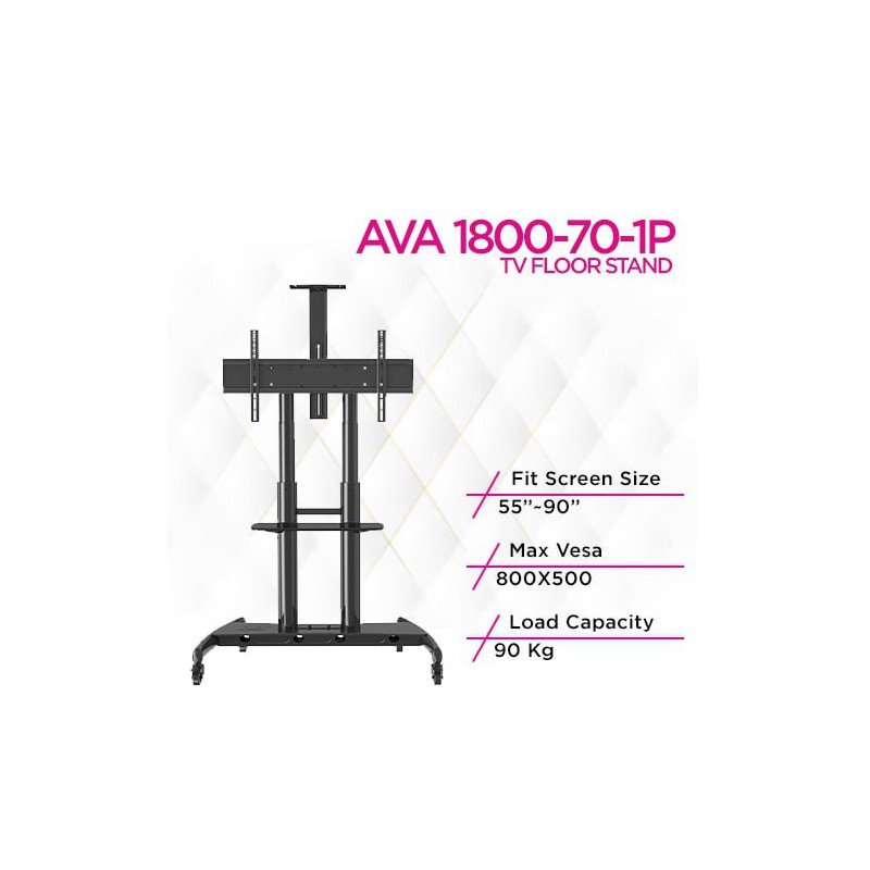 حامل عربة تلفزيون احترافي كبير قابل للتعديل من نورث بايو، نيو برونزويك، AVA 1800-70-1P