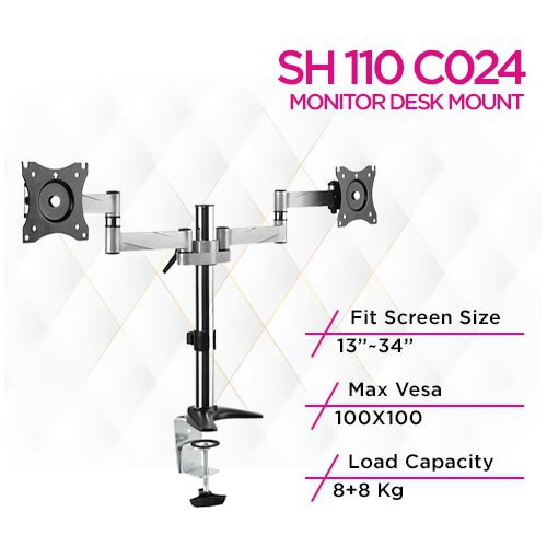 Skill Tech SH 110 C024 Dual Monitors Premium Articulating Monitor Mount