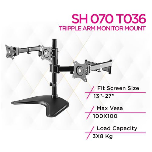 Skill Tech SH 070 T036 Single Pole Triple-Monitor...