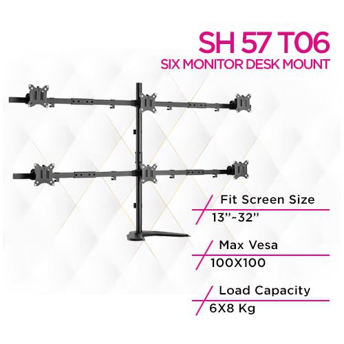Skill Tech SH 57 T06 Free Standing Pole Mount Six-Screen...