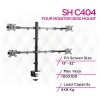 Skill Tech SH C404 Steel Single Pole Four Screen Articulating Desktop Monitor Mount
