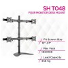 Skill Tech SH T048 Quad Monitors Premium Articulating Aluminium Monitor Mount Stand