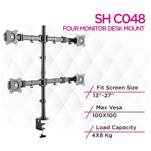 Skill Tech SH C048 Quad Monitors Premium Aluminium...