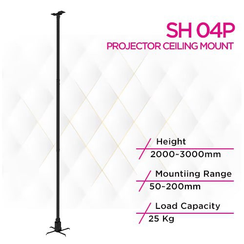 Skill Tech SH 04P Height Adjustable Solid Ceiling Projector Bracket