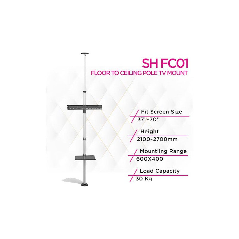 حامل تلفزيون Skill Tech SH FC01 الفاخر من الأرضية إلى السقف