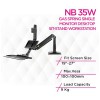 North Bayou NB 35W Gas Spring Floating Sit-Stand Single Monitor Desktop Mount
