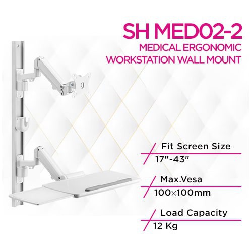 Skill Tech SH MED02-2 Medical Ergonomic Mount Workstation
