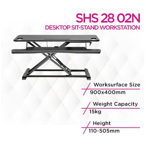 Skill Tech SHS 28 02N Gas Spring Sit-Stand Desk Converter...