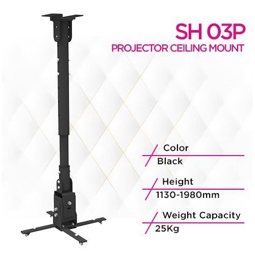 Skill Tech SH 03P Heavy-Duty Projector Ceiling Mount (Pitched Or Flat)