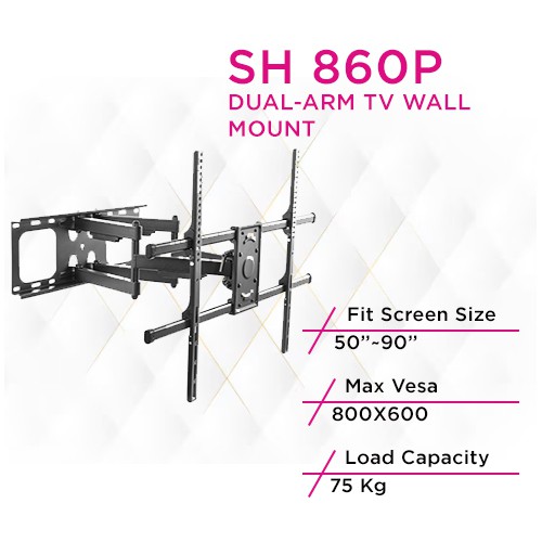 حامل حائطي للتلفزيون Skill Tech SH 860P عالي التحمل وكامل...