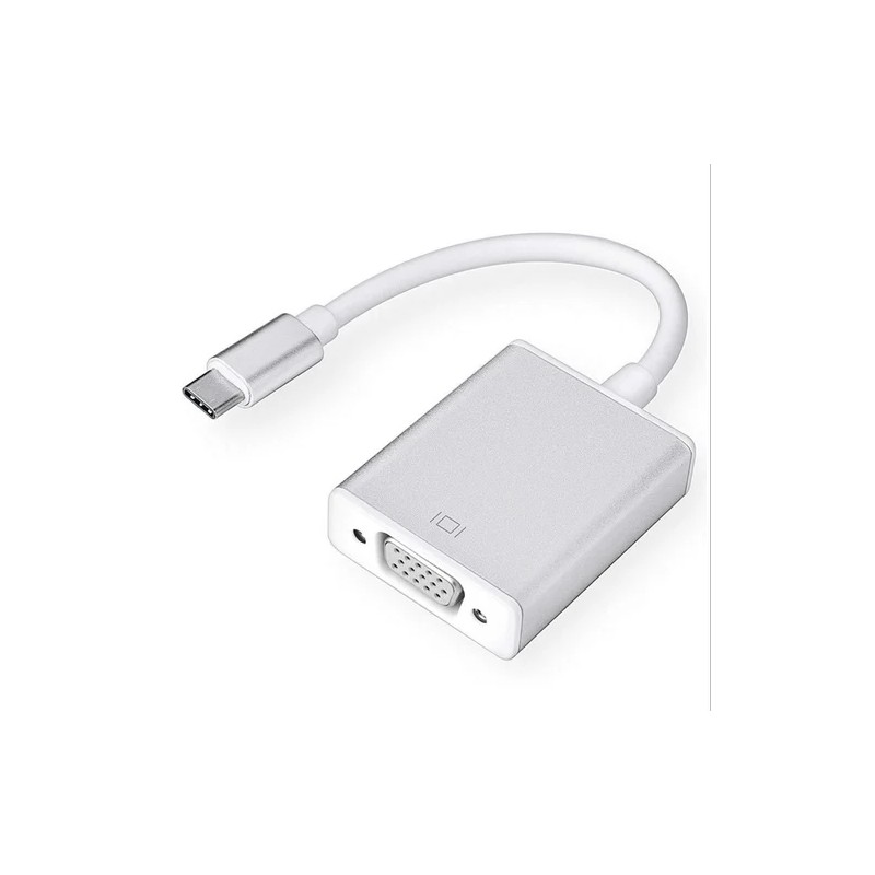 Skill Tech USB C to VGA Converter Silver 0.2 Meter