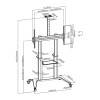 Skill Tech SH 1900-120B Ultra-Modern Large Screen Aluminium TV Cart