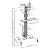 Skill Tech SH FWS05-1 Single Monitor Height Adjustable Computer Mobile Workstation