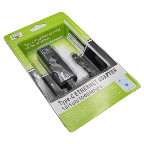 Type C to RJ45 LAN Ethernet Adapter Green Pack 0.2 Meter