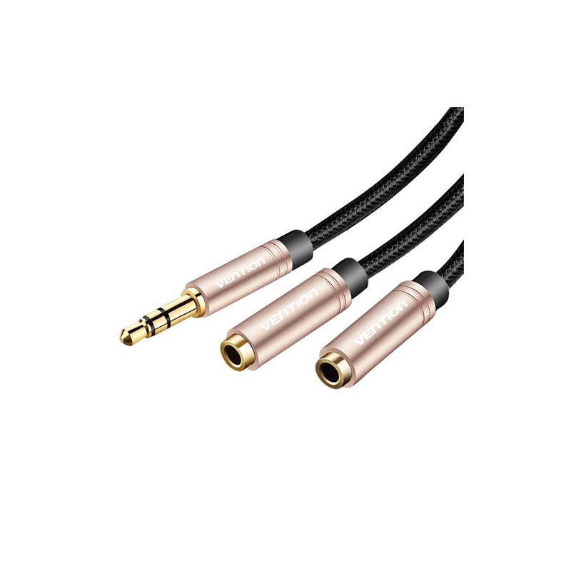 VENTION BBBBAB M 3 Point 5mm Stereo Audio Splitter Cable 1 Male to 2 Female