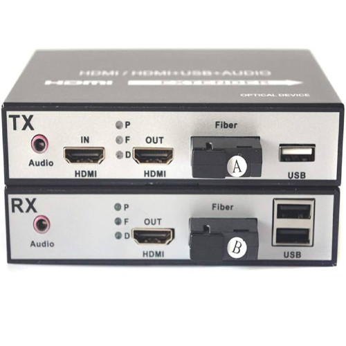 موسع HDMI KVM عبر كابل بصري لنقل البيانات لمسافة طويلة...