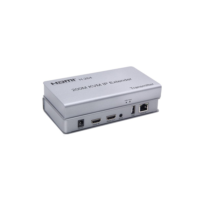 موسع HDMI KVM عبر CAT6 بطول 200 متر بدقة 4K و1080 بكسل مع USB وAUX وIR، صندوق أخضر