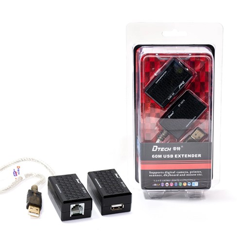 موسع USB DTECH DT 5015 عبر كابل CAT6 حتى مسافة 60 مترًا