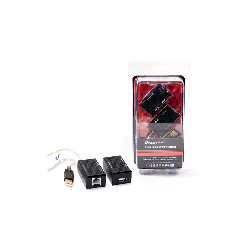 USB Extender DTECH DT 5015 Over CAT6 Cable Up To 60 Meter Distance