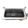 Skill Tech Silver Table Cable Cubby Pop Up Box For Conference Desk Use