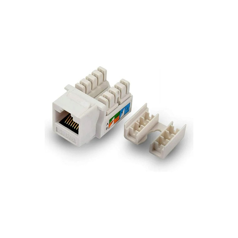 Skill Tech White RJ45 CAT6 Keystone Jack 90 Degree