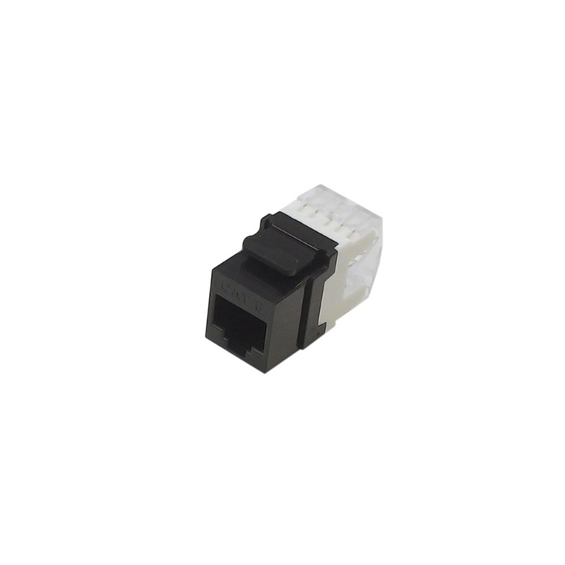 Skill Tech RJ45 CAT6 Keystone Jack 180 Degree Black And White