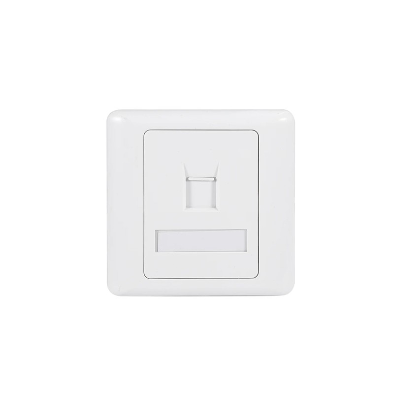 لوحة واجهة بيضاء لشبكة Skill Tech RJ45 بمنفذ واحد للتثبيت على الحائط