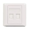 Skill Tech RJ45 White Faceplate Two Port Network Wall Mount Plate