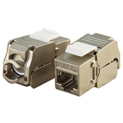 Skill Tech RJ45 Keystone CAT6A 180 Degree Metal Jack