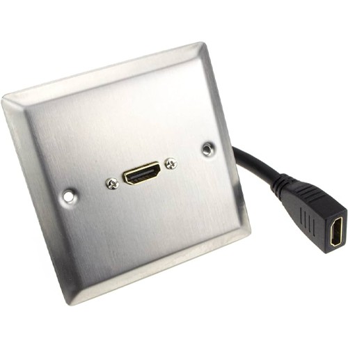 لوحة واجهة HDMI فولاذية مع سلك كابل HDMI مدمج