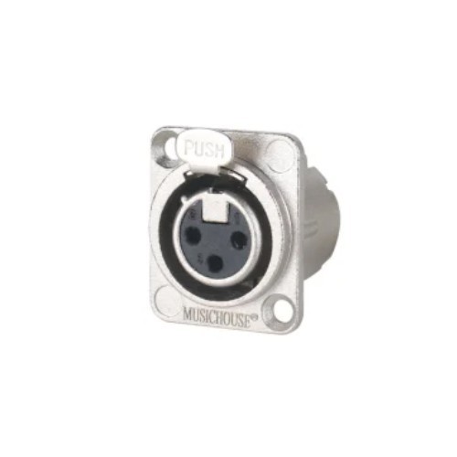 Music House MH208F XLR Female Chassis Connector Black