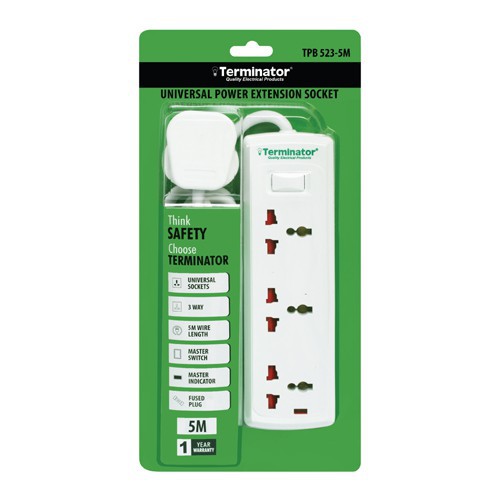 Terminator TPB 523-5M Universal Power Extension Socket