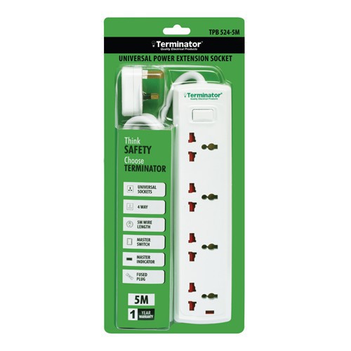 Terminator TPB 524-5M Universal Power Extension Socket