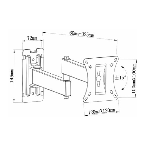 Skill Tech SH 21P Low Cost Full-Motion Tv Wall Mount