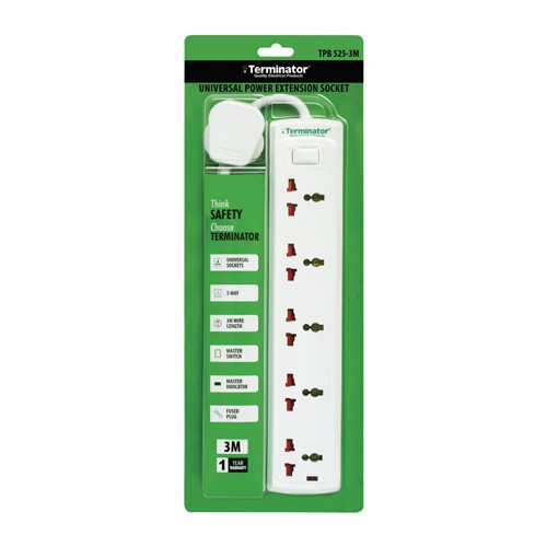 Terminator TPB 525-3M  Universal Power Extension Socket