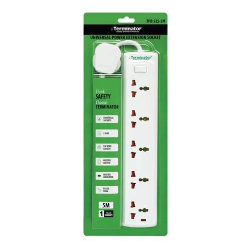Terminator TPB 525-5M Universal Power Extension Socket...