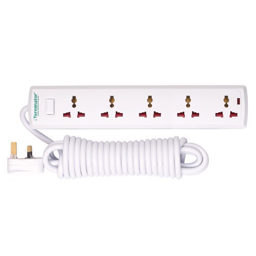 Terminator TPB 525-5M Universal Power Extension Socket With Single Switch