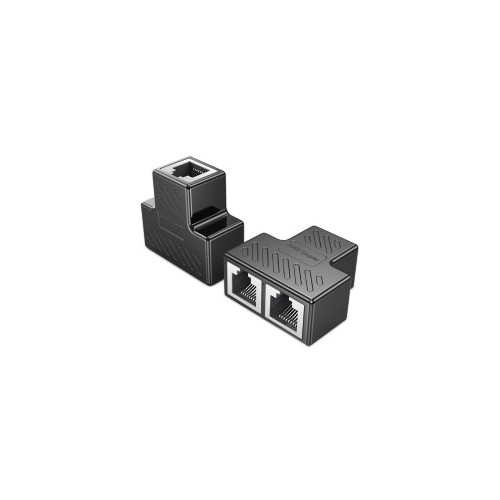 Skill Tech RJ45 Network Splitter 1 to 2 Metal Black