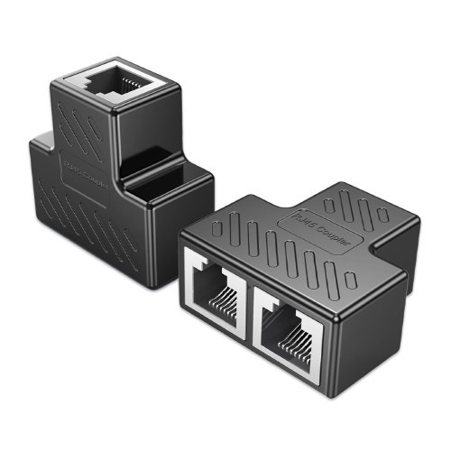 Skill Tech RJ45 Network Splitter 1 to 2 Metal Black